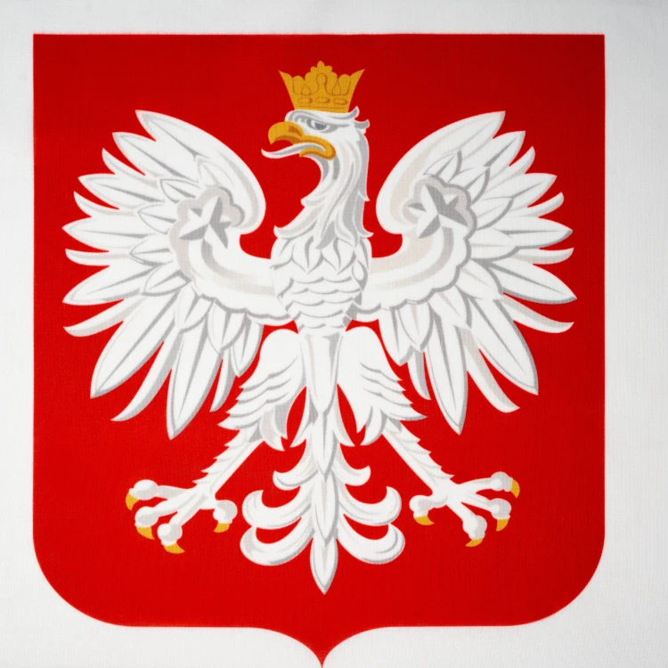 Flaga Polski 150x90 z godłem 160g/m2