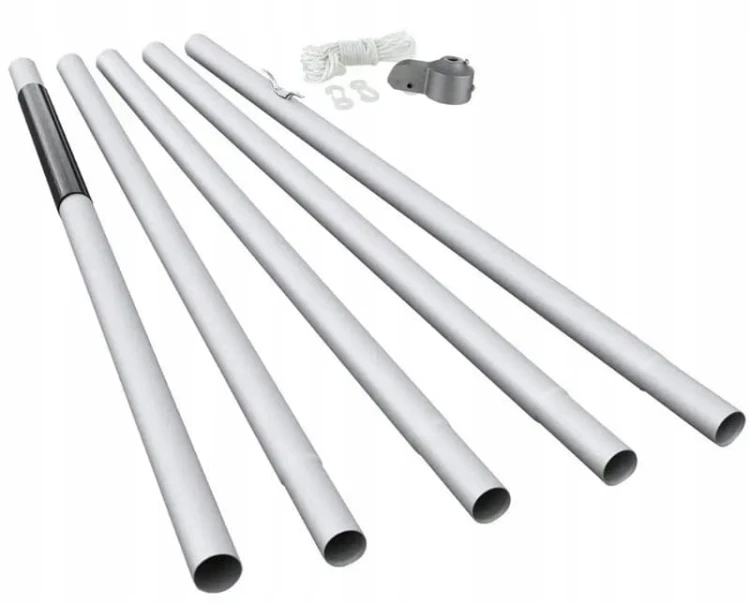 Maszt Flagowy 1.2 Aluminiowy 6.2 m + Duża Flaga Polski 150x90 cm