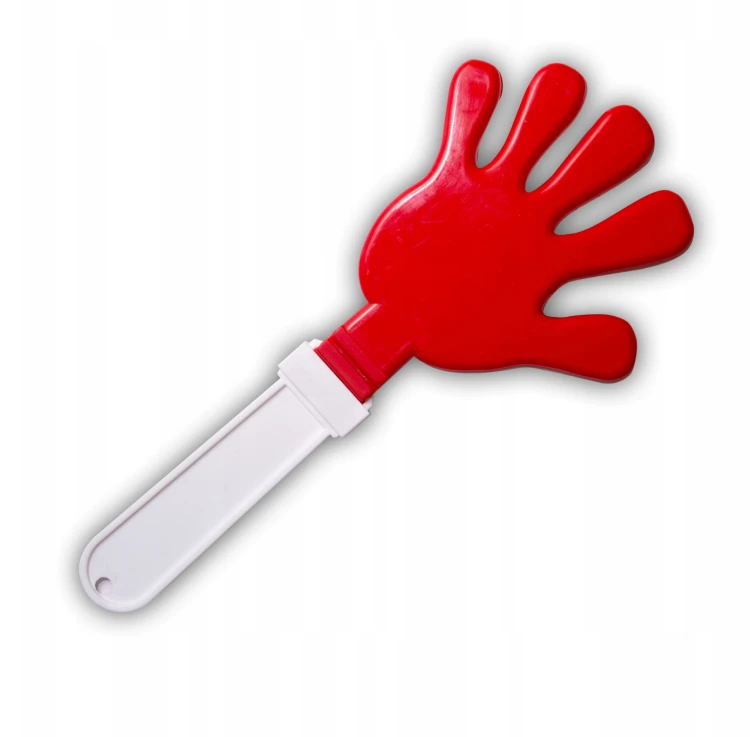 ŁAPKA KIBICA Klaskacz 28 cm POLSKA Biało czerwony GŁOŚNY