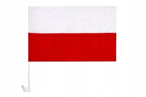 FLAGA POLSKI NA SAMOCHÓD 45 X 30 CM z mocowaniem na szybę