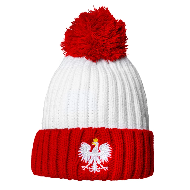 ZIMOWA CZAPKA KIBICA Z POMPONEM