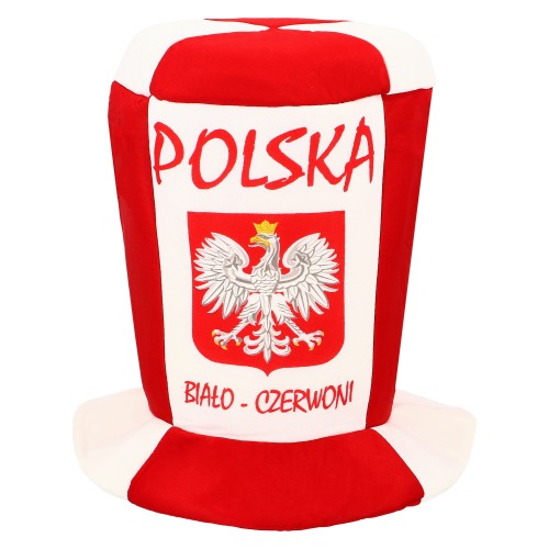 Czapka Kibica Polski CYLINDER Reprezentacji Polski Biało Czerwony POLSKA