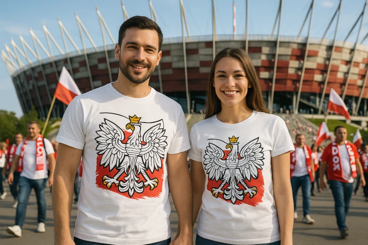 Koszulka Kibica Reprezentacji Polski T-SHIRT POLSKA ORZEŁ r. XL