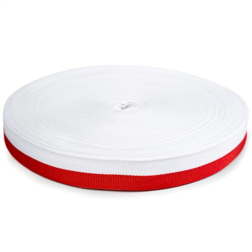 Wstążka Tasiemka Taśma Wstęga Szarfa  Biało Czerwona 20mm/50mb