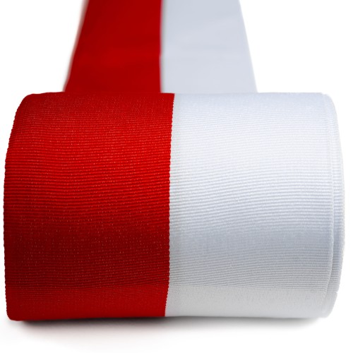 Wstążka Tasiemka Taśma Wstęga Szarfa  Biało Czerwona 100mm/10mb