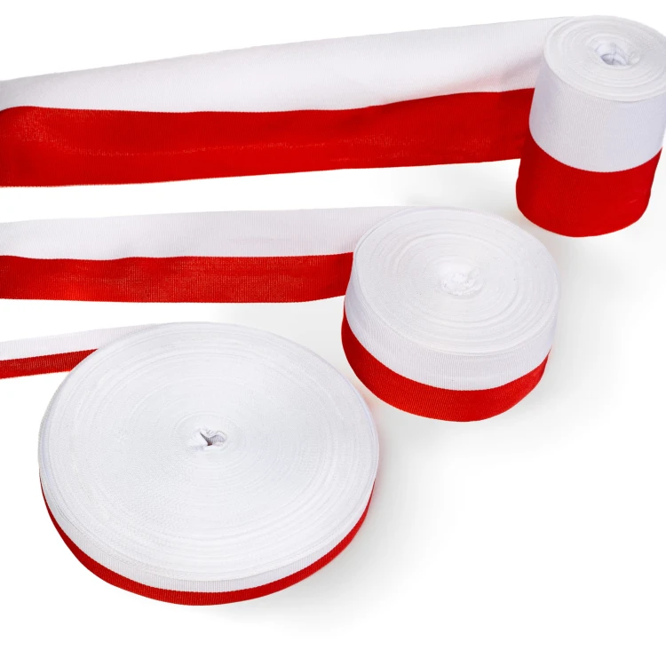 Wstążka Tasiemka Taśma Wstęga Szarfa  Biało Czerwona 100mm/10mb